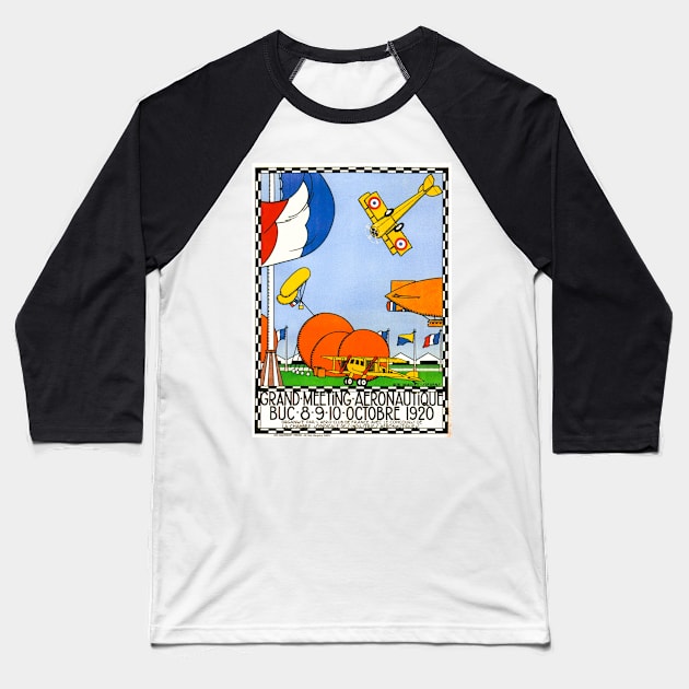 1920 Grand Meeting Aeronautique Baseball T-Shirt by ArtShare